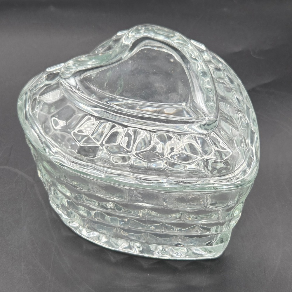 Vintage Fostoria American HOMCO Heart Shaped Lead Crystal Candy/Trinket Dish